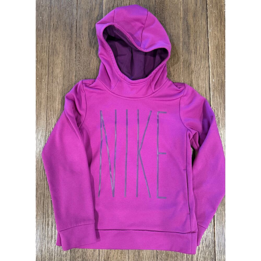 Nike Sportswear Girls Purple Therma Hoodie Sweatshirt - Picture 1 of 5